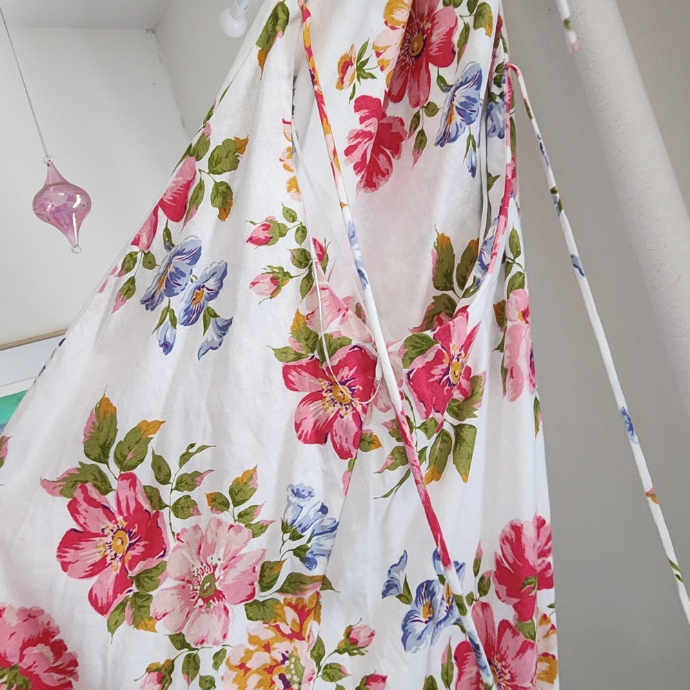 Reformation Floral Dress with Pink and Green Accents